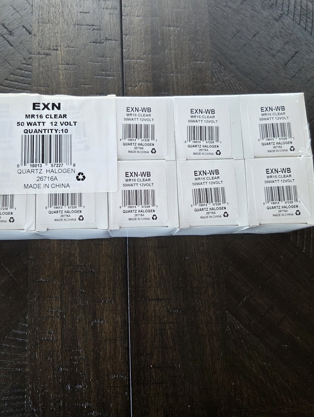 ​10 Pack EXN MR16 Clear Halogen Bulbs - 50W 12V 2-Pin Base - New